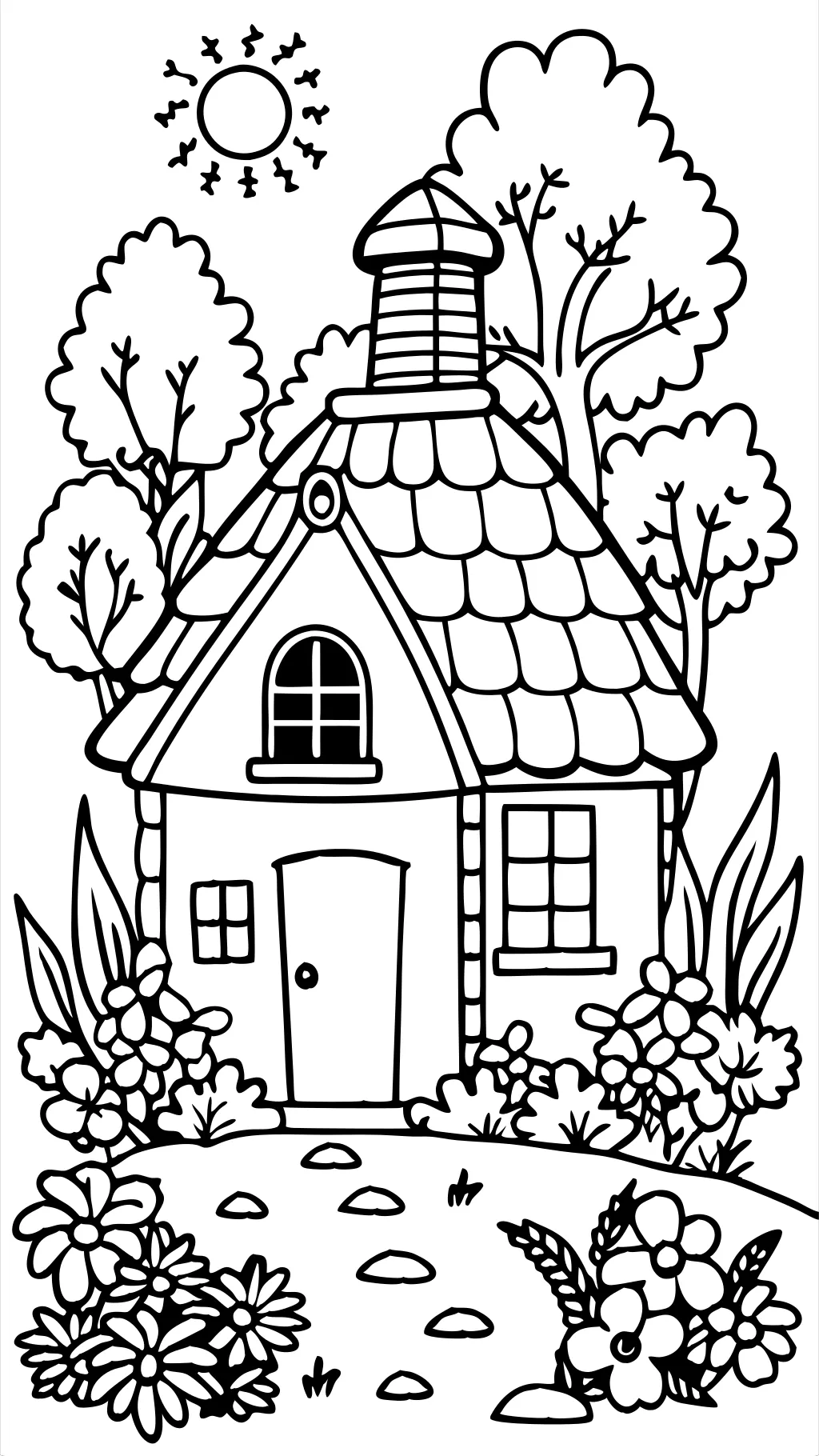 cottage coloring pages